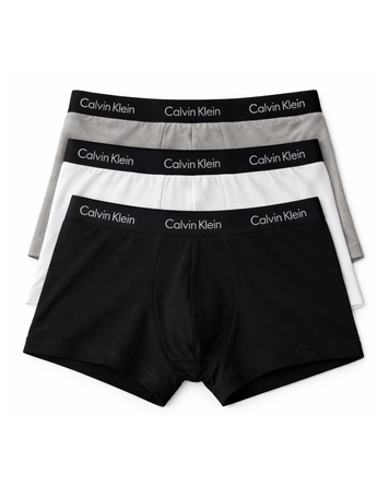 Calvin Klein Труси 3х чорні/білі/сірі з чорною резинкою 1893CK-S фото