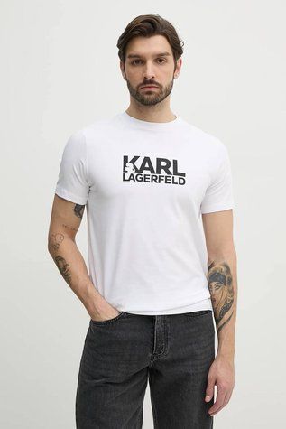 Футболка чоловіча Karl Lagerfeld з написом біла 6081KL фото