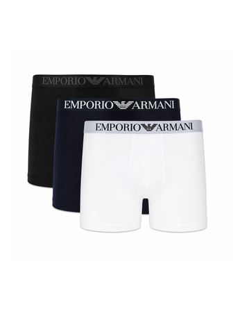 Emporio Armani Труси чорні/білі/сині 3х 111357 3F717 фото