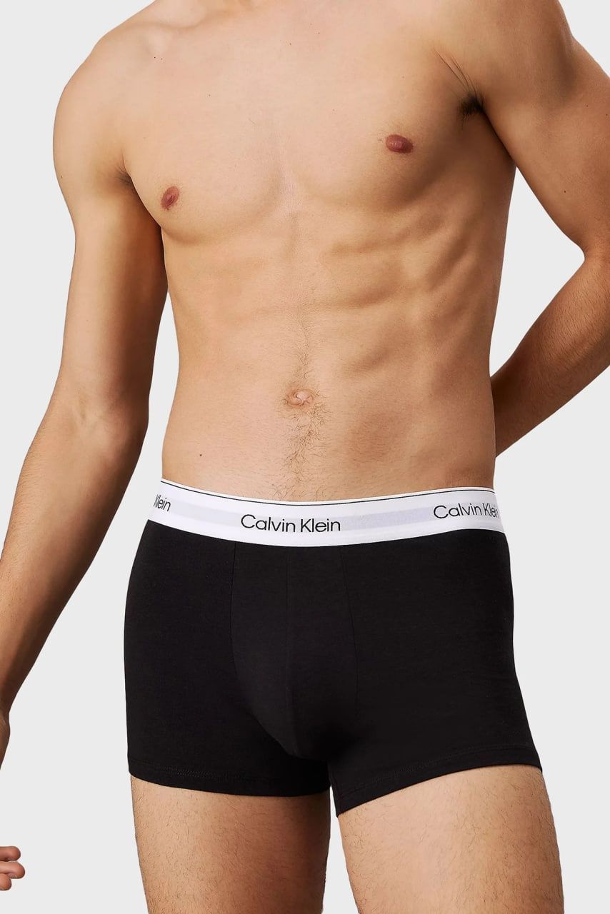 Calvin Klein Труси 3х чорні біла резинка 000NB1770A-XWB фото